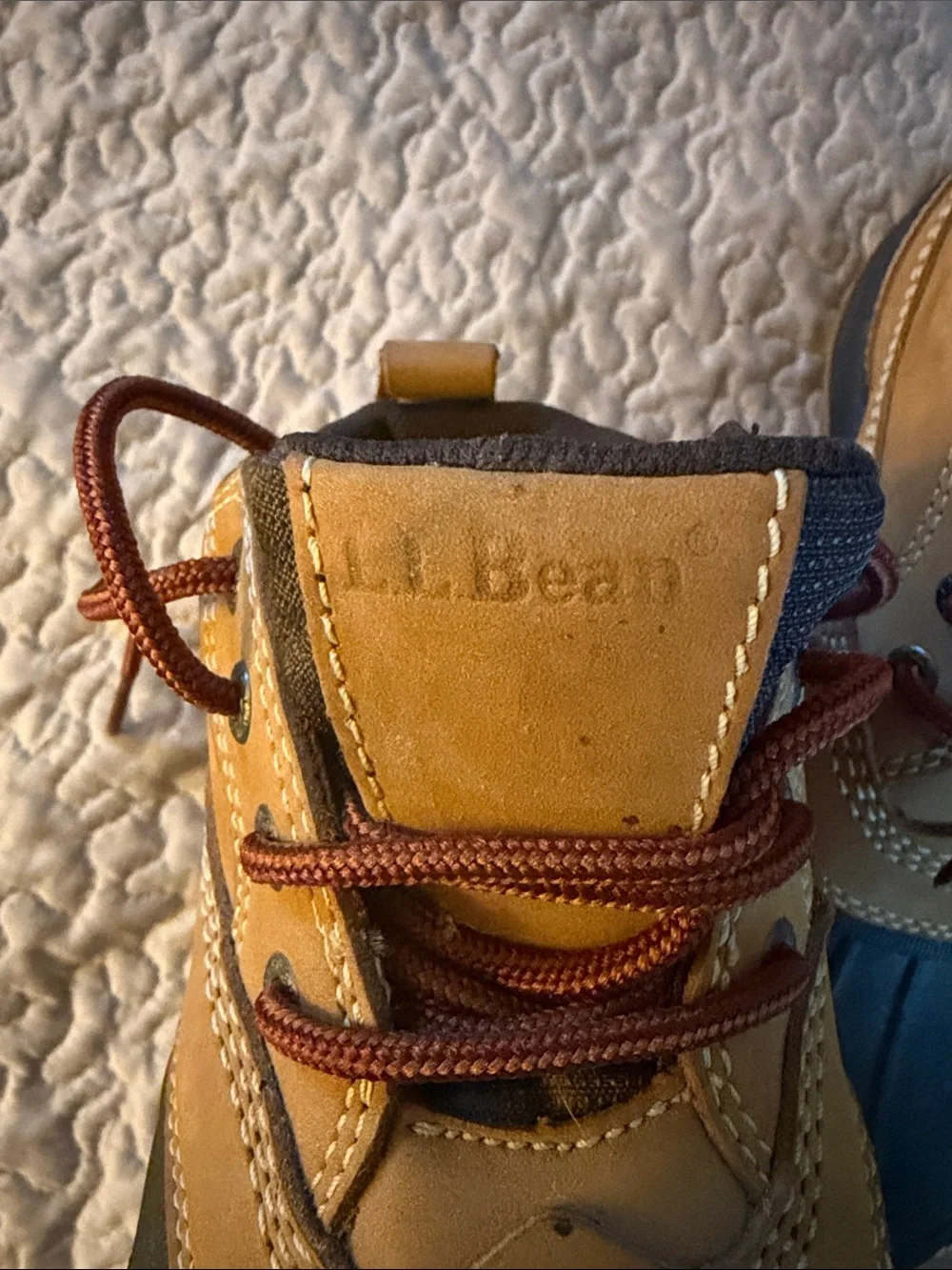 L.L. Bean Women's Two-Tone Duck Boots in Tan and Navy